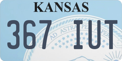 KS license plate 367IUT