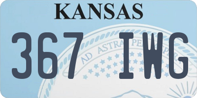KS license plate 367IWG