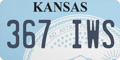 KS license plate 367IWS