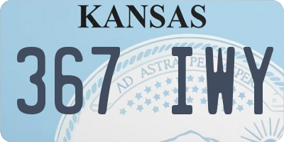 KS license plate 367IWY