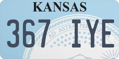 KS license plate 367IYE
