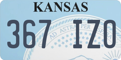 KS license plate 367IZO