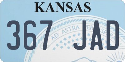 KS license plate 367JAD