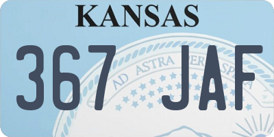 KS license plate 367JAF