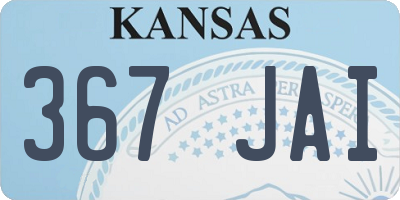 KS license plate 367JAI