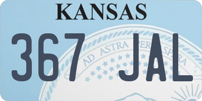 KS license plate 367JAL