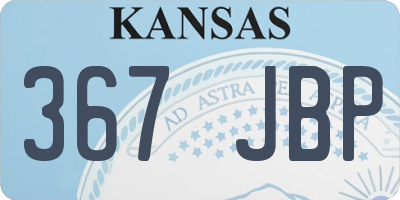 KS license plate 367JBP