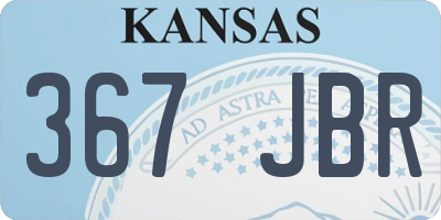 KS license plate 367JBR