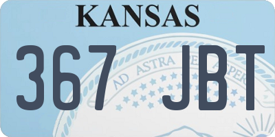 KS license plate 367JBT