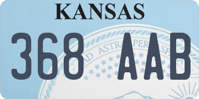 KS license plate 368AAB
