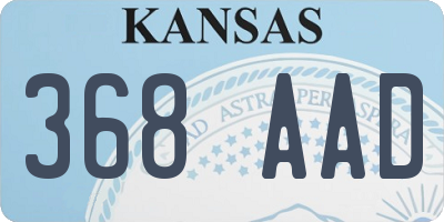 KS license plate 368AAD