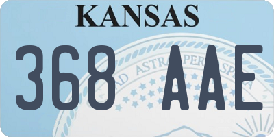 KS license plate 368AAE