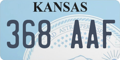 KS license plate 368AAF