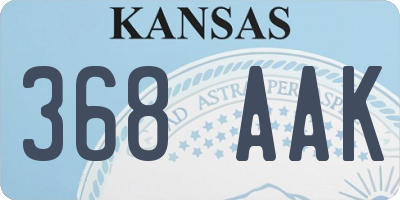 KS license plate 368AAK