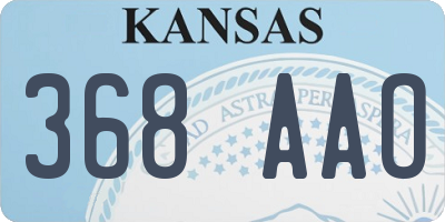 KS license plate 368AAO