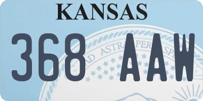 KS license plate 368AAW