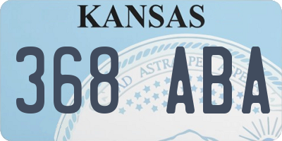 KS license plate 368ABA