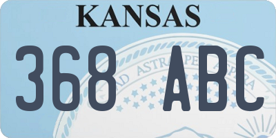 KS license plate 368ABC