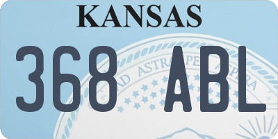 KS license plate 368ABL