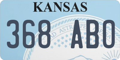 KS license plate 368ABO