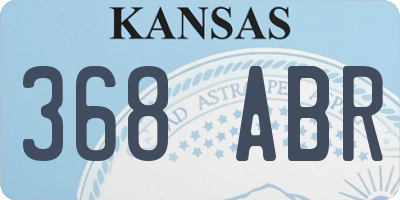 KS license plate 368ABR