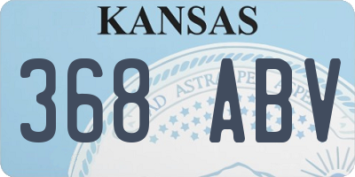 KS license plate 368ABV
