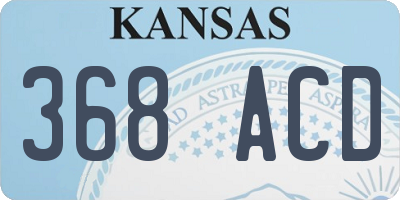 KS license plate 368ACD