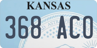 KS license plate 368ACO
