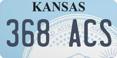 KS license plate 368ACS