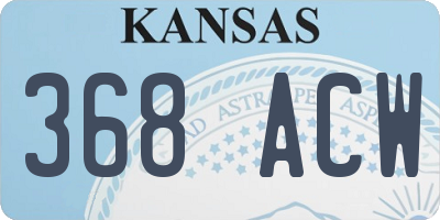 KS license plate 368ACW