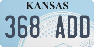 KS license plate 368ADD