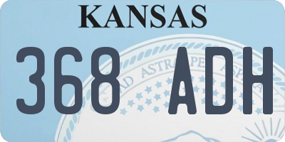 KS license plate 368ADH