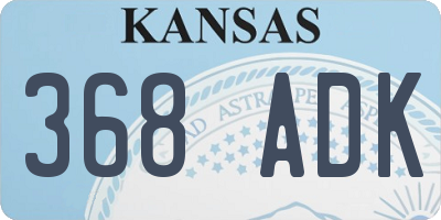 KS license plate 368ADK