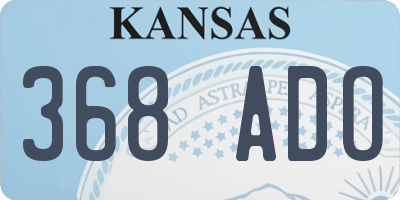 KS license plate 368ADO