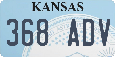 KS license plate 368ADV