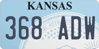 KS license plate 368ADW