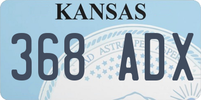 KS license plate 368ADX