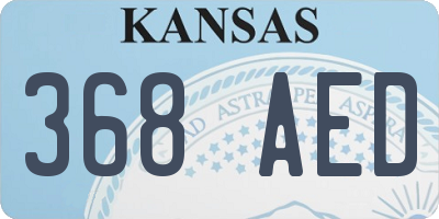 KS license plate 368AED