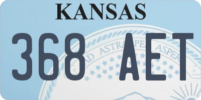 KS license plate 368AET