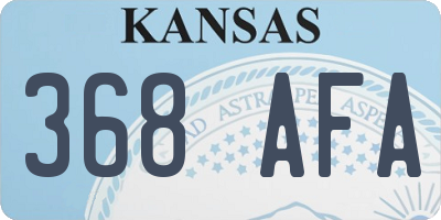 KS license plate 368AFA