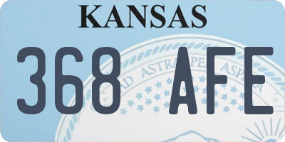 KS license plate 368AFE