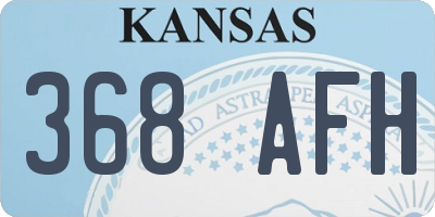 KS license plate 368AFH
