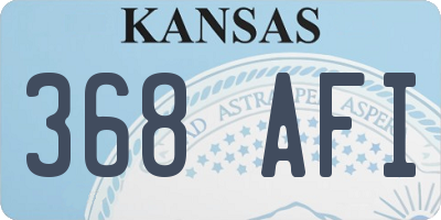 KS license plate 368AFI