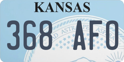 KS license plate 368AFO