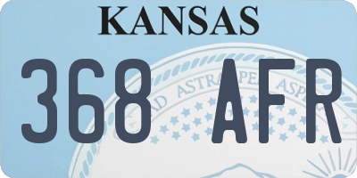 KS license plate 368AFR