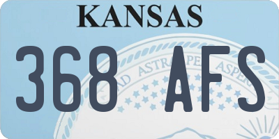 KS license plate 368AFS
