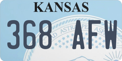 KS license plate 368AFW