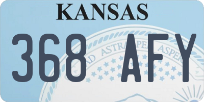 KS license plate 368AFY