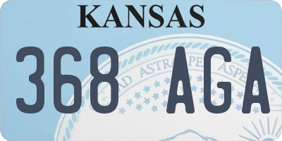KS license plate 368AGA