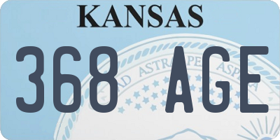 KS license plate 368AGE